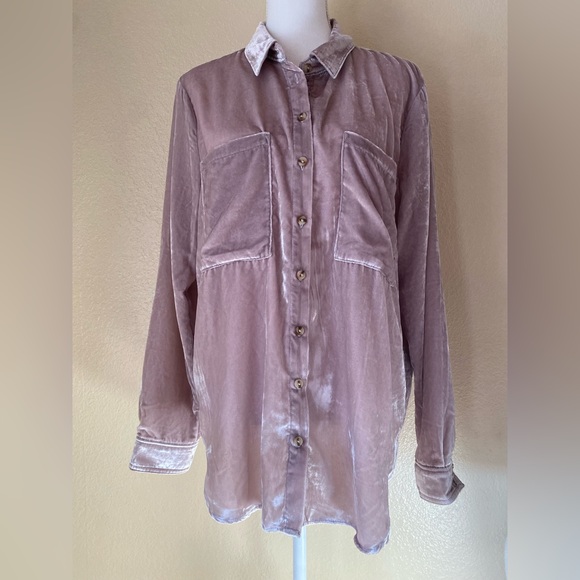 Pilcro Tops - Pilcro Anthropologie Velvet Button Down Shirt